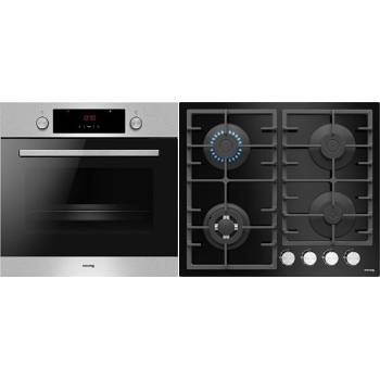 Set Siguro BO-L35 Built-in Hot Air Oven Inox + HB-G35 Gas Cooktop