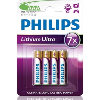 Philips FR03LB4A/10 - 4 бр. Литиева батерия AAA LITHIUM ULTRA 1, 5V 800mAh (P2183)