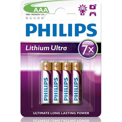 Philips FR03LB4A/10 - 4 бр. Литиева батерия AAA LITHIUM ULTRA 1, 5V 800mAh (P2183)