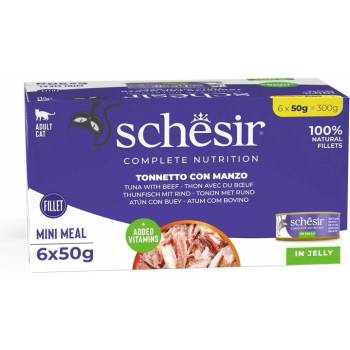 Schesir Small tuňák s hovädzím mäsom v želé 6 x 50 g