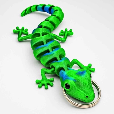 Přívěsek na klíče Svíčkománie3D 3D ještěrka Modro zelená lesklá
