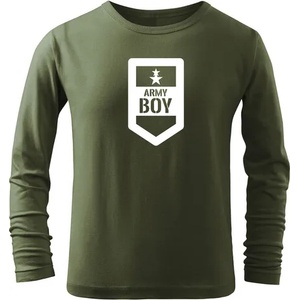 DRAGOWA детска тениска с дълъг ръкав Army Boy, маслиненозелена (7232)