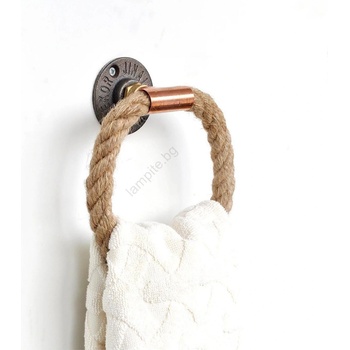 ASIR GROUP Закачалка за кърпа 16x16 cм бежова/златиста (AS1068)