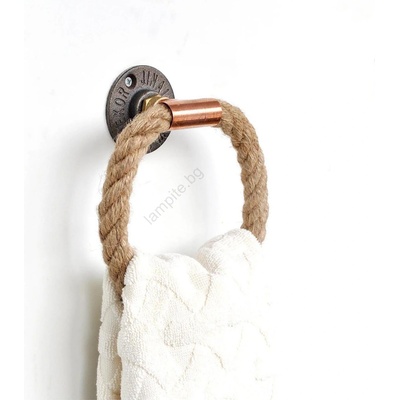 ASIR GROUP Закачалка за кърпа 16x16 cм бежова/златиста (AS1068)