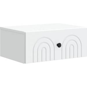 vidaXL Спален шкаф с монтаж на стена с чекмедже Бяло 49 x 34, 5 x 20 см (898105)