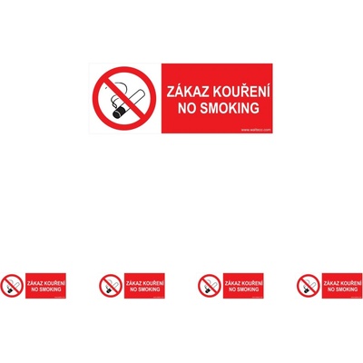 Walteco Zákaz kouření, No smoking 210x80mm, samolepka Množství: 5 ks , 20011BP1