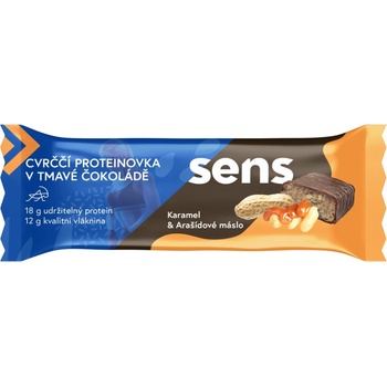 Image 1 of SENS протеиново барче от ядливи насекоми в тъмен шоколад - карамел и фъстъчено масло (60 г)