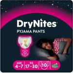 Huggies Нощни пелени гащи Huggies Drynites - За момиче, 4-7 години, 17-30 kg, 10 броя (5029053527581) - ozone