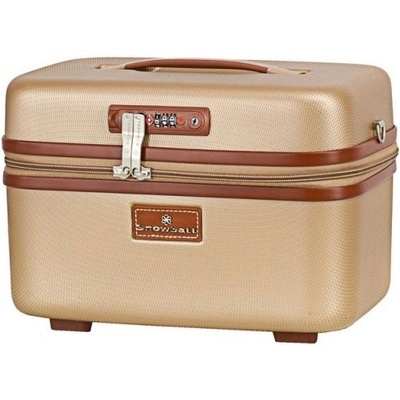 Snowball A52335 Velký dámský cestovní kosmetický kufřík ABS TSA 13l zlatá/champagne