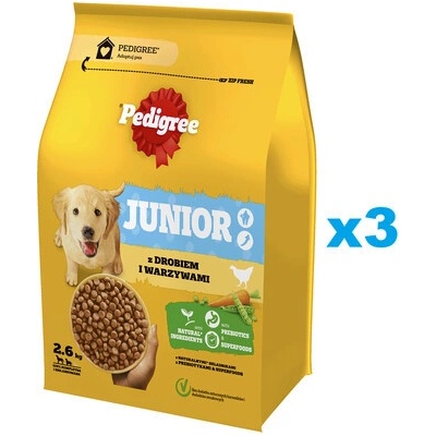 Pedigree Junior s drůbeží a zeleninou MúL 3 x 2,6 kg