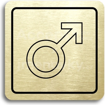 ACCEPT Piktogram WC muži V - zlatá tabulka - černý tisk