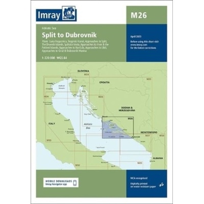 Imray Chart M26 - Split to Dubrovnik (Imray)(Sheet map, folded)