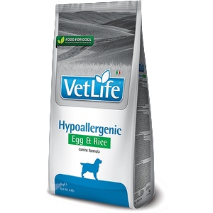 Vet Life Hypoallergenic EGG & RICE - специализирана храна за кучета с чувствителна кожа или алергии към определени протеини