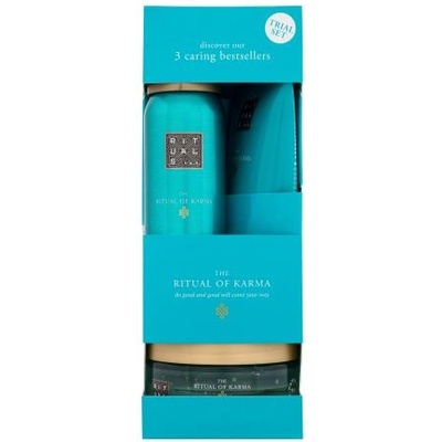 RITUALS The Ritual Of Karma 3 Caring Bestsellers подаръчен комплект: душ пяна The Ritual Of Karma 50 ml + пилинг за тяло The Ritual Of Karma 125 g + крем за тяло The Ritual Of Karma 70 ml за жени