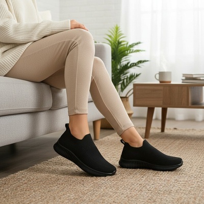 Dámske elastické slip-on tenisky ARVELL čierne