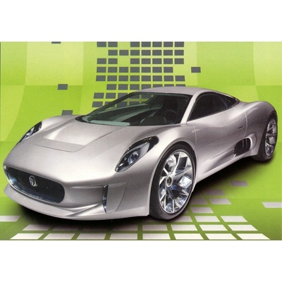Pohlednice stříbrné auto