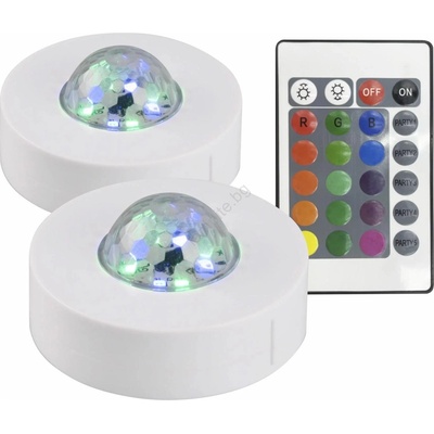 Polux К-кт 2x LED RGB Декоративна лампа FESTA 3xAAA/4, 5V + дистанционно управление (SA2128)