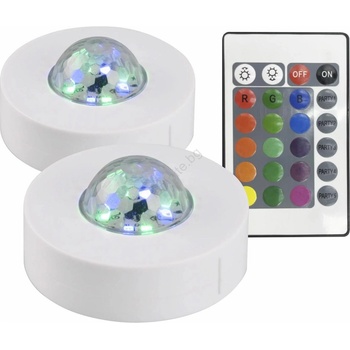 Polux К-кт 2x LED RGB Декоративна лампа FESTA 3xAAA/4, 5V + дистанционно управление (SA2128)