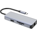 Proove IRON LINK 6-в-1 хъб Type-C, 2x USB 3.0, четец за SD/TF карти, RJ45 (LAN), HDMI, алуминий, за Windows/Mac (HBI700010004)