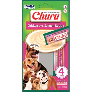 Inaba Foods Churu 4P лакомство за кучета с вкус на пилешко и сьомга 4x14g