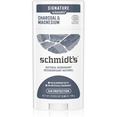 Schmidt's Charcoal + Magnesium дезодорант стик 24 часа 75 гр