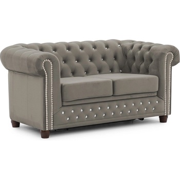 ROPEZ Сив кадифен разтегателен диван 148 cm York Blik - Ropez (York Blink Sofa 2os. z f.spania Riviera 91 ( Davis ) l. srebrne, nogi brąz)