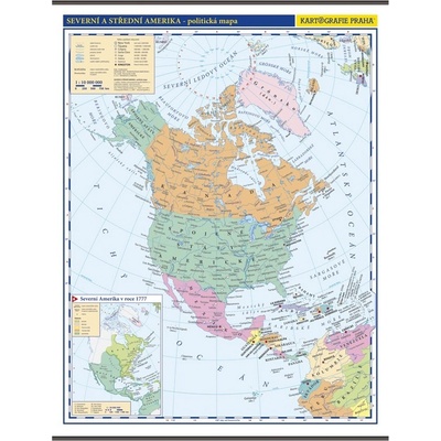 Kartografie PRAHA, a. s. Severní a Střední Amerika – školní nástěnná politická mapa