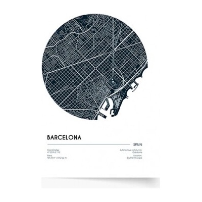 Plagát Maps: Barcelona 70x100 - 77426