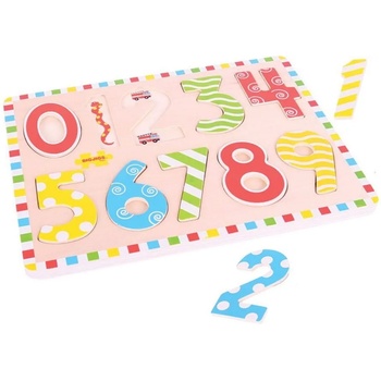 Image 1 of Bigjigs Toys Дървен пъзел Bigjigs - Цифрите от 0 до 9 (BJ756)