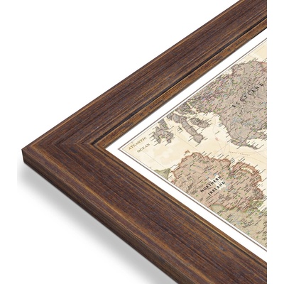 National Geographic Anglie a Wales - nástěnná mapa Executive 75 x 90 cm Varianta: mapa v dřevěném rámu, Provedení: Volta
