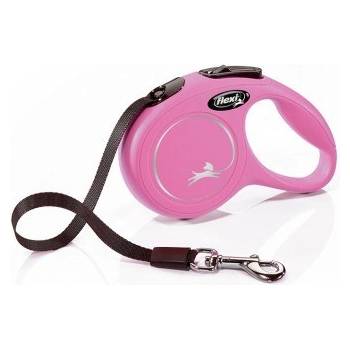flexi New Classic Tape Pink автоматичен лентов повод за кучета - 0.2кг
