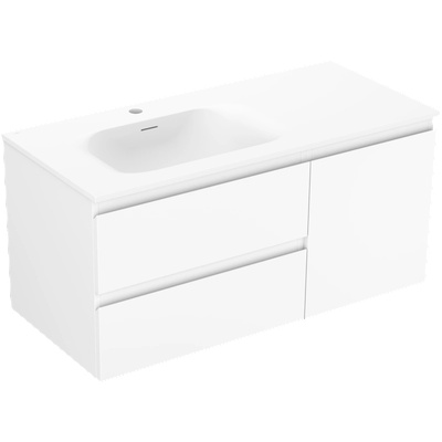 Mexen Orio шкаф за баня 100 см с мивка Vela лява, 2S, 1D, бял мат - 91A13-10047-3-BBFFFF01-W23L01 (91A13-10047-3-BBFFFF01-W23L01)