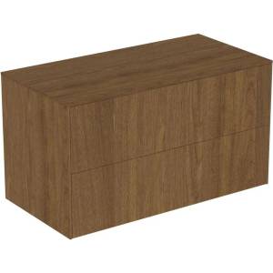 Ideal Standard Стенен шкаф Ideal Standard Atelier Conca, цвят тъмен орех, 2 чекмеджета, с плот 100 см (T4323Y5)
