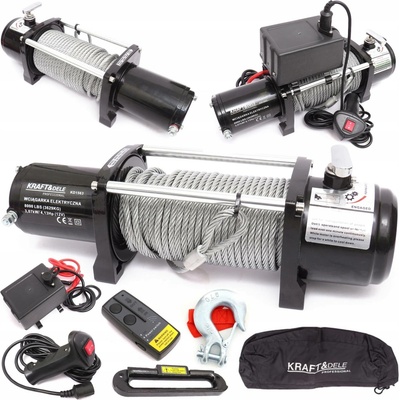 Elektrický naviják Kraft&Dele 12V 4300 kg s dálkovým ovládáním
