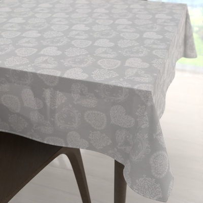 Biante Dekorační čtvercový ubrus PML-071 Srdce s ornamenty na šedém 80x80 cm