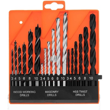 Sparta Комплект свредла за бетон, метал, дърво цилиндрична опашка, 18бр// sparta (725305)