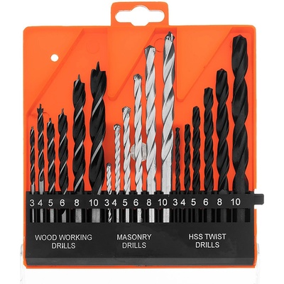 Sparta Комплект свредла за бетон, метал, дърво цилиндрична опашка, 18бр// sparta (725305)