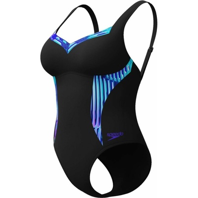 Speedo Jednodílné plavky Laneback černá/modrá
