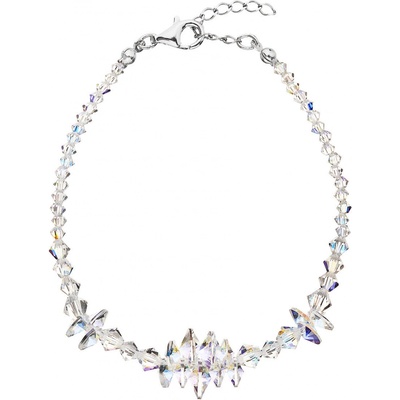 Evolution Group strieborný náramok so Swarovski krišťálmi AB efekt 33107.2