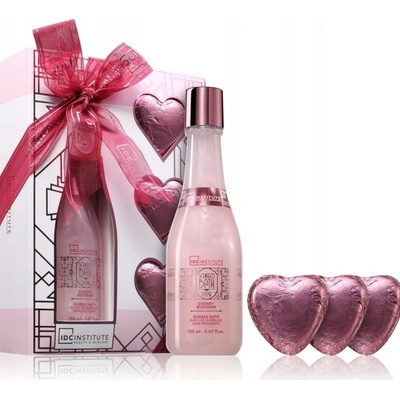 IDC INSTITUTE Scented Bath Rose soľ do kúpeľa 150 ml bomba do kúpeľa 3x30 g