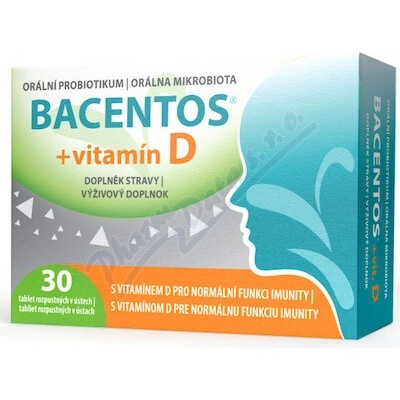 BACENTOS + vitamín D orální probiotikum 30 tabliet