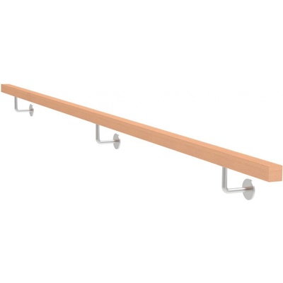 Umakov Drevené madlo BUK - CINK a nerezové držiaky JP40x40mm/L3000mm WBJP/M-3000-CINK