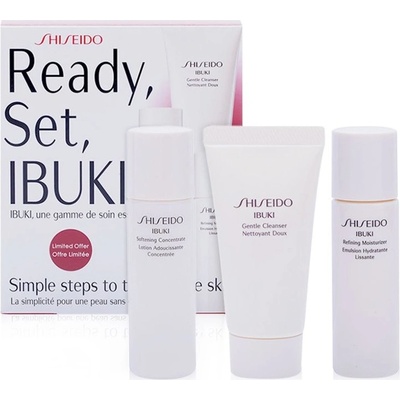 Shiseido Ibuki Gentle Cleanser 30 ml + Softening Concentrate 30 ml + Refining Moisturiser 30 ml darčeková sada