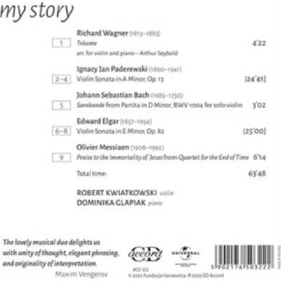 Wagner/Paderewski/Bach/Elgar/Messiaen - My Story CD