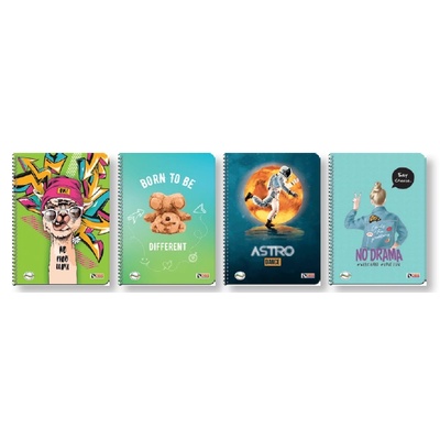 DEIS Тетрадка Deis A5, 100л, широки редове, спирала, тийн 2025 (01633-А-ТИЙН 2025)