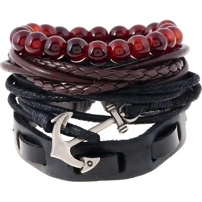 HARAHU Pánske náramky Anchor Čierna VI-33178
