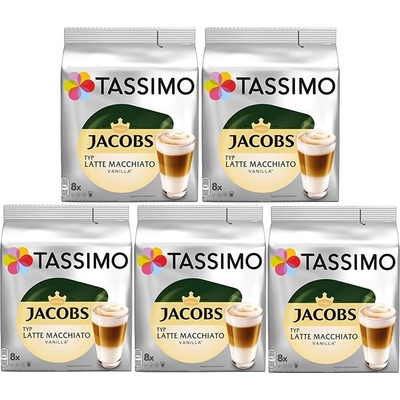 Douwe Egberts Tassimo Latte Macchiato Vanilla капсули 8+8бр кашон 5 опаковки