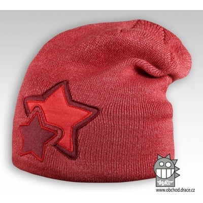 čepice pletená Star vzor 01 cihlová