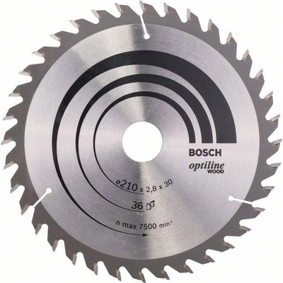 Bosch Pílový kotúč Optiline Wood 210 x 30 x 2,8 mm, 36 2608640622