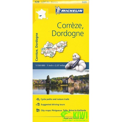 mapa Correze, Dordogne 1:150 t.